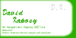 david kaposy business card